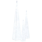 Vidaxl lichtkegelset decoratief led 30 45 60 cm acryl koudwit