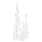 VidaXL Lichtkegelset decoratief LED warmwit 60 90 120 cm acryl