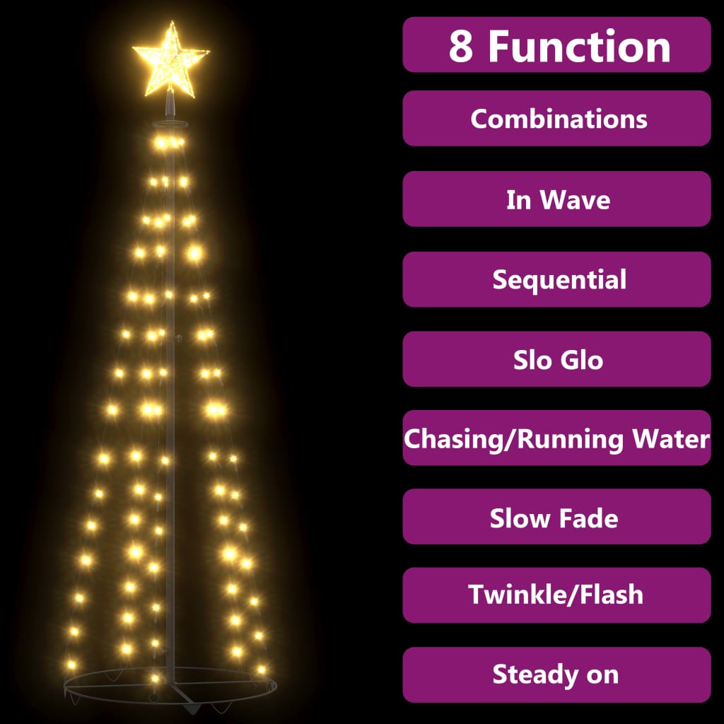 VidaXL Kegelkerstboom 70 warmwitte LED's 50x120 cm