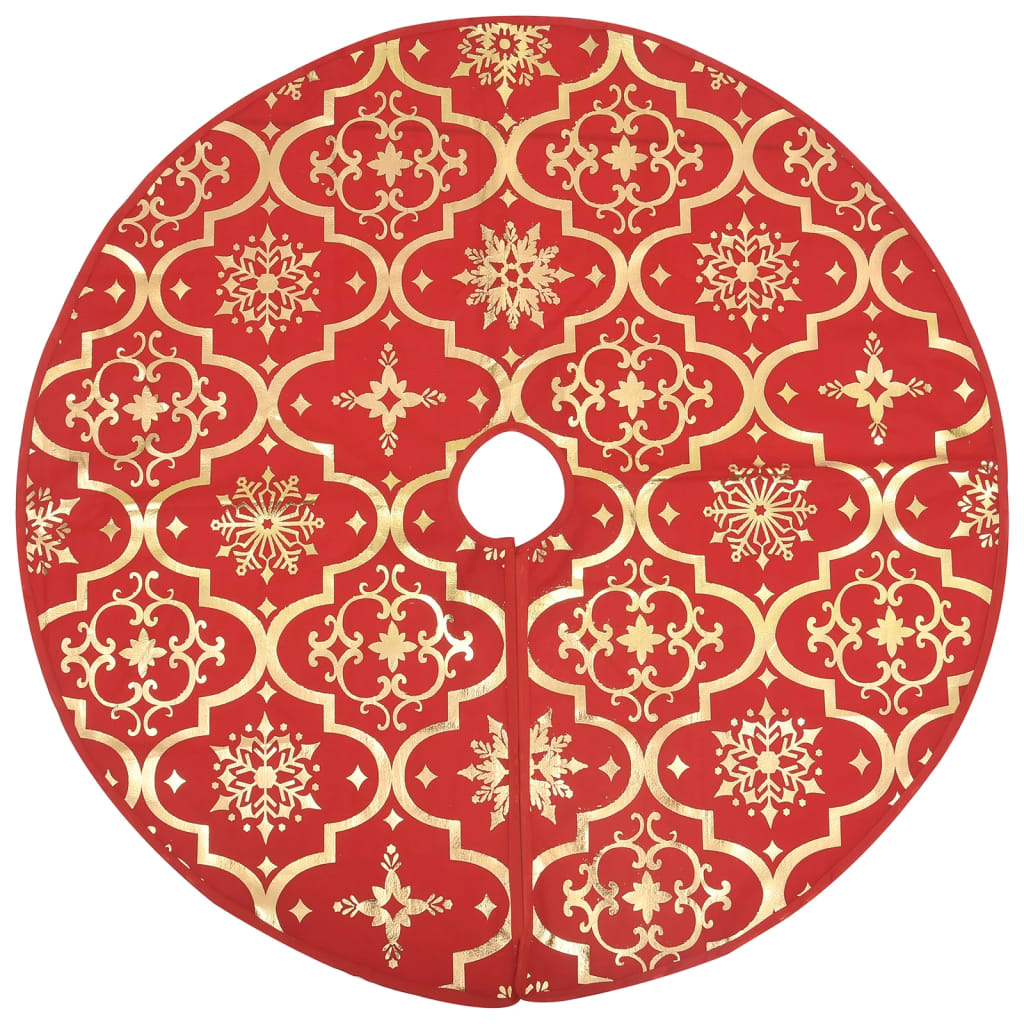 Vidaxl luxe kerstboomrok met sok rood 122 cm stof