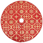Vidaxl luxe kerstboomrok met sok rood 122 cm stof