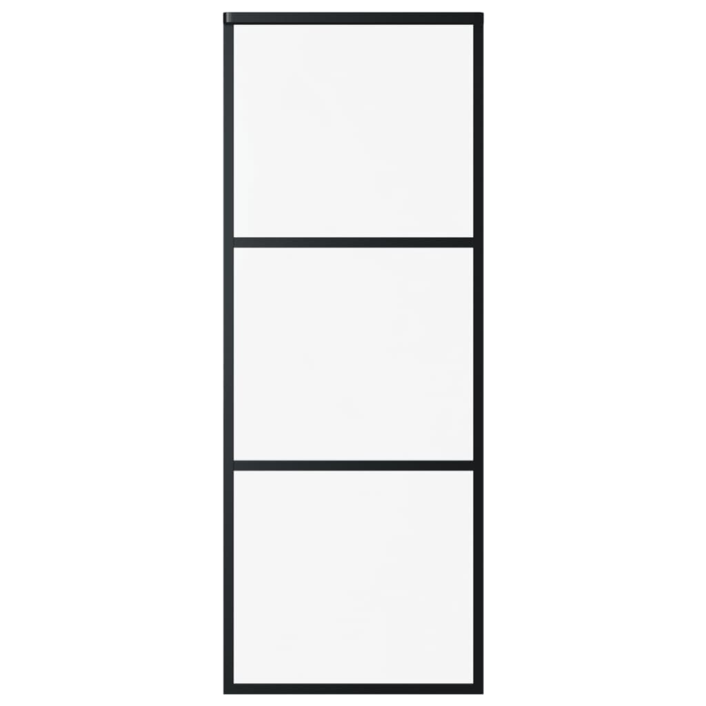 Vidaxl schuifdeur 3-panelen 76x205 cm esg-glas en aluminium zwart