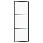 Vidaxl schuifdeur 3-panelen 76x205 cm esg-glas en aluminium zwart
