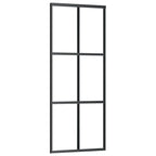 Vidaxl schuifdeur 76x205 cm esg-glas en aluminium zwart