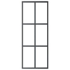Vidaxl schuifdeur 76x205 cm esg-glas en aluminium zwart