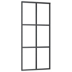 Vidaxl schuifdeur 90x205 cm esg-glas en aluminium zwart