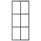 Vidaxl schuifdeur 90x205 cm esg-glas en aluminium zwart