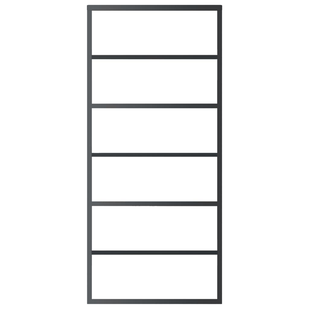 Vidaxl schuifdeur 90x205 cm esg-glas en aluminium zwart