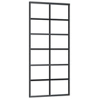 Vidaxl schuifdeur 90x205 cm esg-glas en aluminium zwart