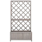 Vidaxl latwerkplantenbak 70x30x135 cm massief vurenhout grijs