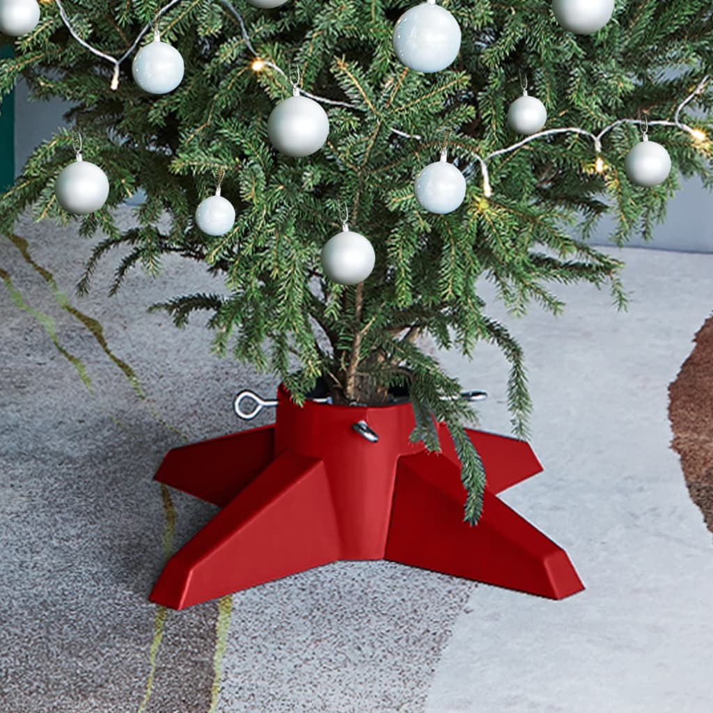 VidaXL Kerstboomstandaard 55,5x55,5x15 cm rood