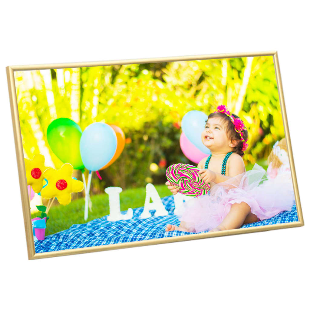 VidaXL Fotolijsten 3 st voor wand of tafel 13x18 cm MDF goudkleurig