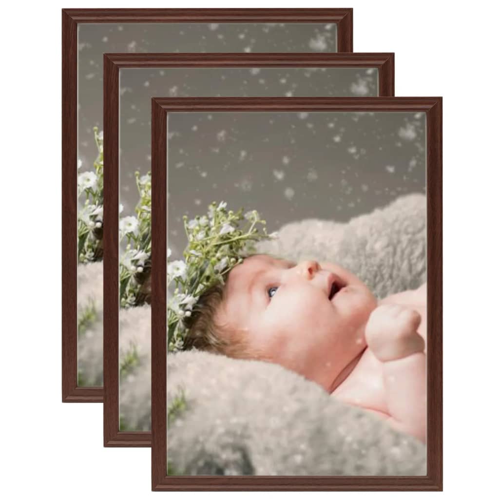 VidaXL Fotolijsten 3 st voor wand of tafel 50x70 cm donkerrood