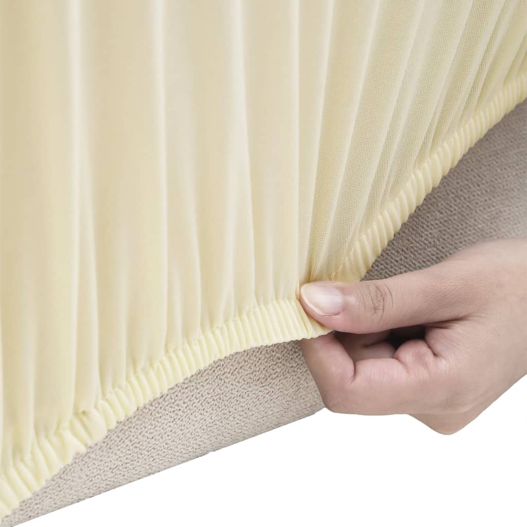 Vidaxl vierzitsbankhoes stretch polyester jersey crèmekleurig