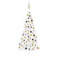 VidaXL Kunstkerstboom met verlichting en kerstballen half 240 cm wit