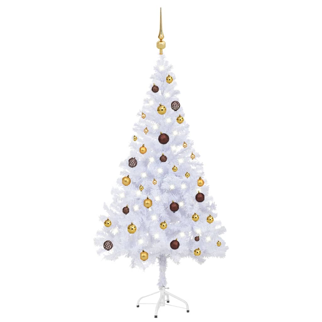 VidaXL Kunstkerstboom met verlichting en kerstballen 380 takken 150 cm