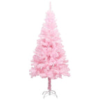 VidaXL Kunstkerstboom met verlichting en kerstballen 120 cm PVC roze