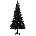VidaXL Kunstkerstboom met verlichting en kerstballen 150 cm PVC zwart