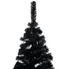 VidaXL Kunstkerstboom met verlichting en kerstballen 150 cm PVC zwart