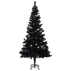 VidaXL Kunstkerstboom met verlichting en kerstballen 180 cm PVC zwart
