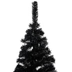 VidaXL Kunstkerstboom met verlichting en kerstballen 180 cm PVC zwart