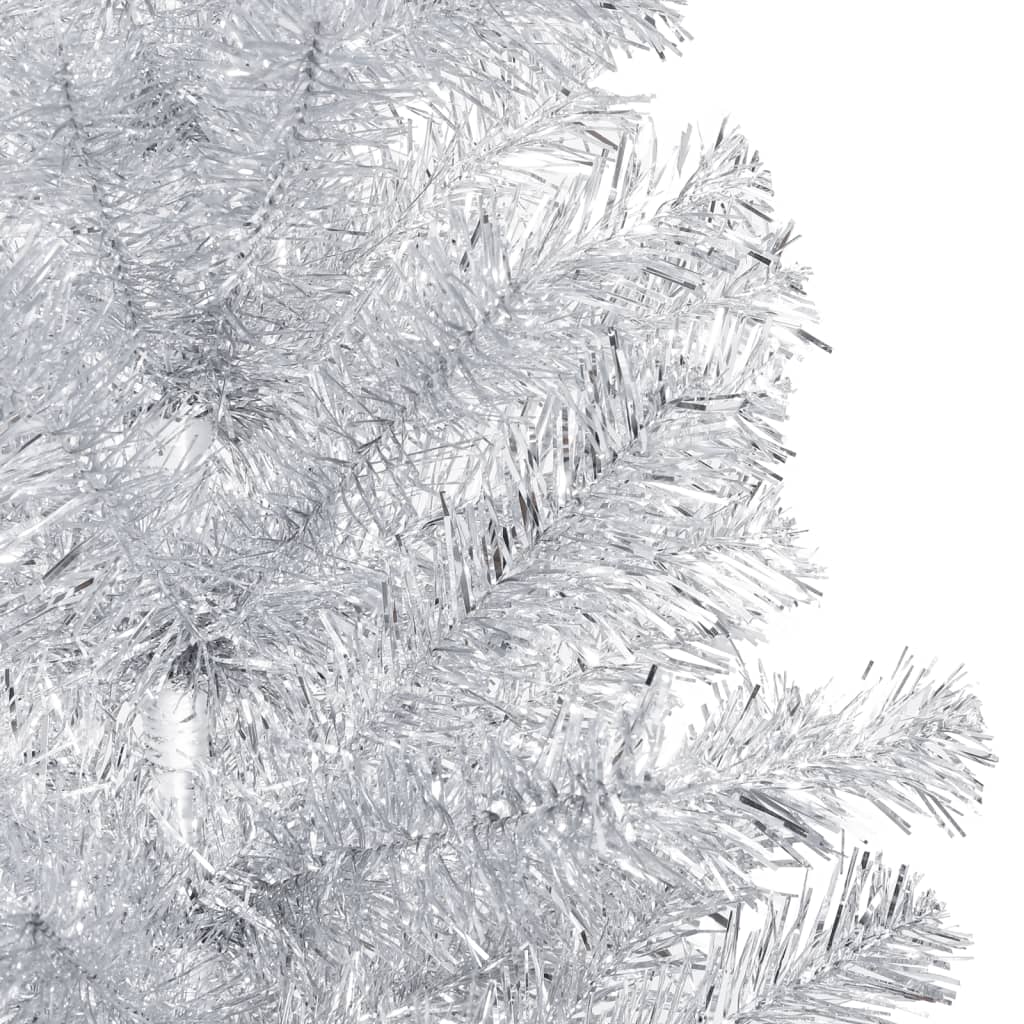 VidaXL Kunstkerstboom met verlichting en kerstballen 240 cm PET zilver