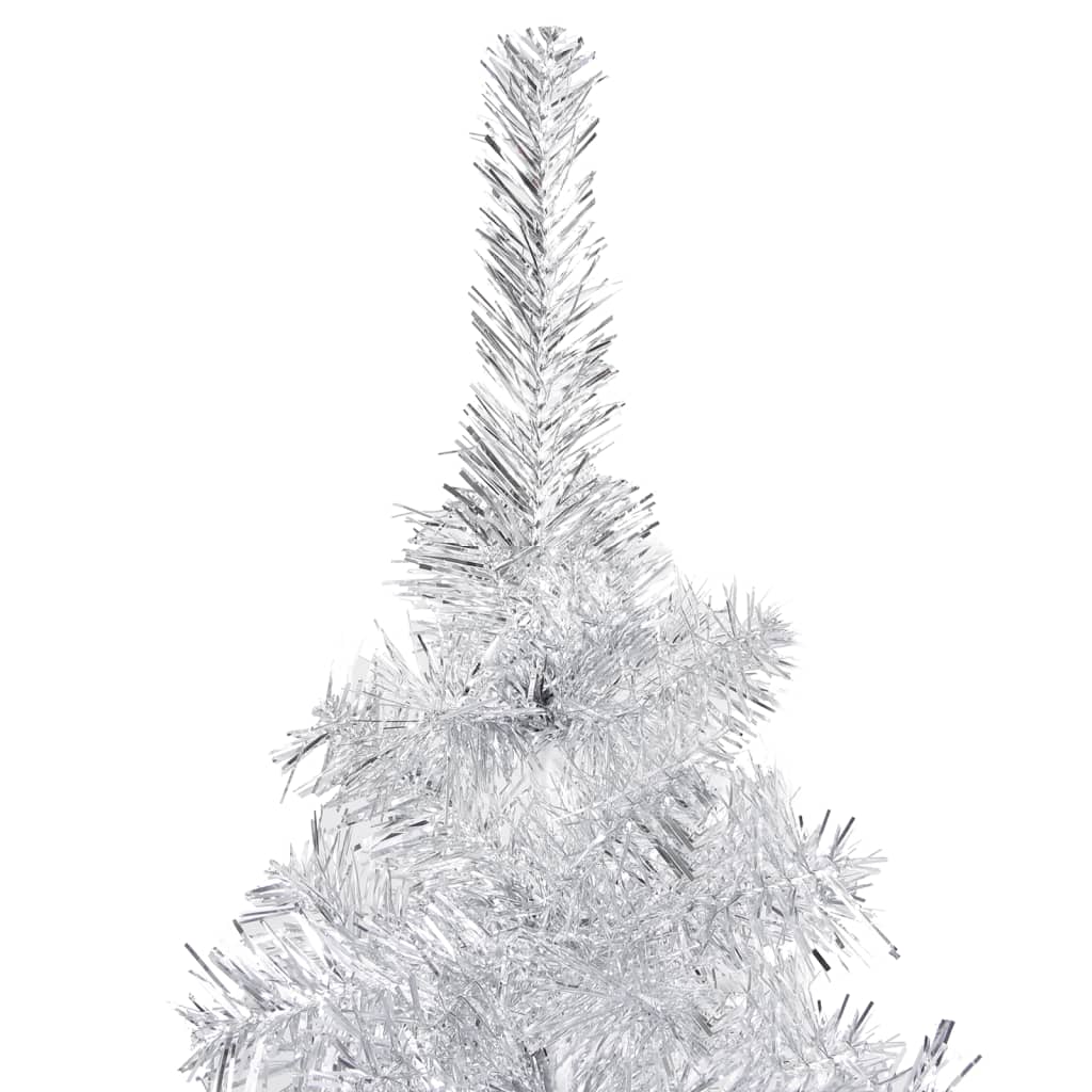 VidaXL Kunstkerstboom met verlichting en kerstballen 240 cm PET zilver