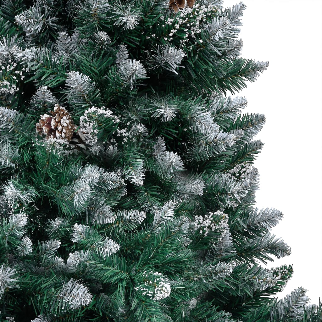 VidaXL Kunstkerstboom met verlichting kerstballen dennenappels 180 c5