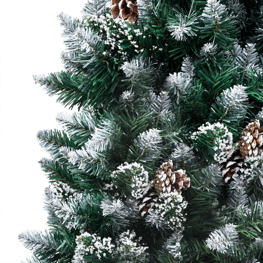 VidaXL Kunstkerstboom met verlichting kerstballen dennenappels 210 cm