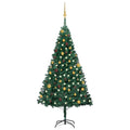 VidaXL Kunstkerstboom met verlichting en kerstballen 180 cm PVC groen