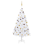 VidaXL Kunstkerstboom met verlichting en kerstballen 240 cm wit