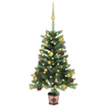 VidaXL Kunstkerstboom met verlichting en kerstballen 90 cm groen