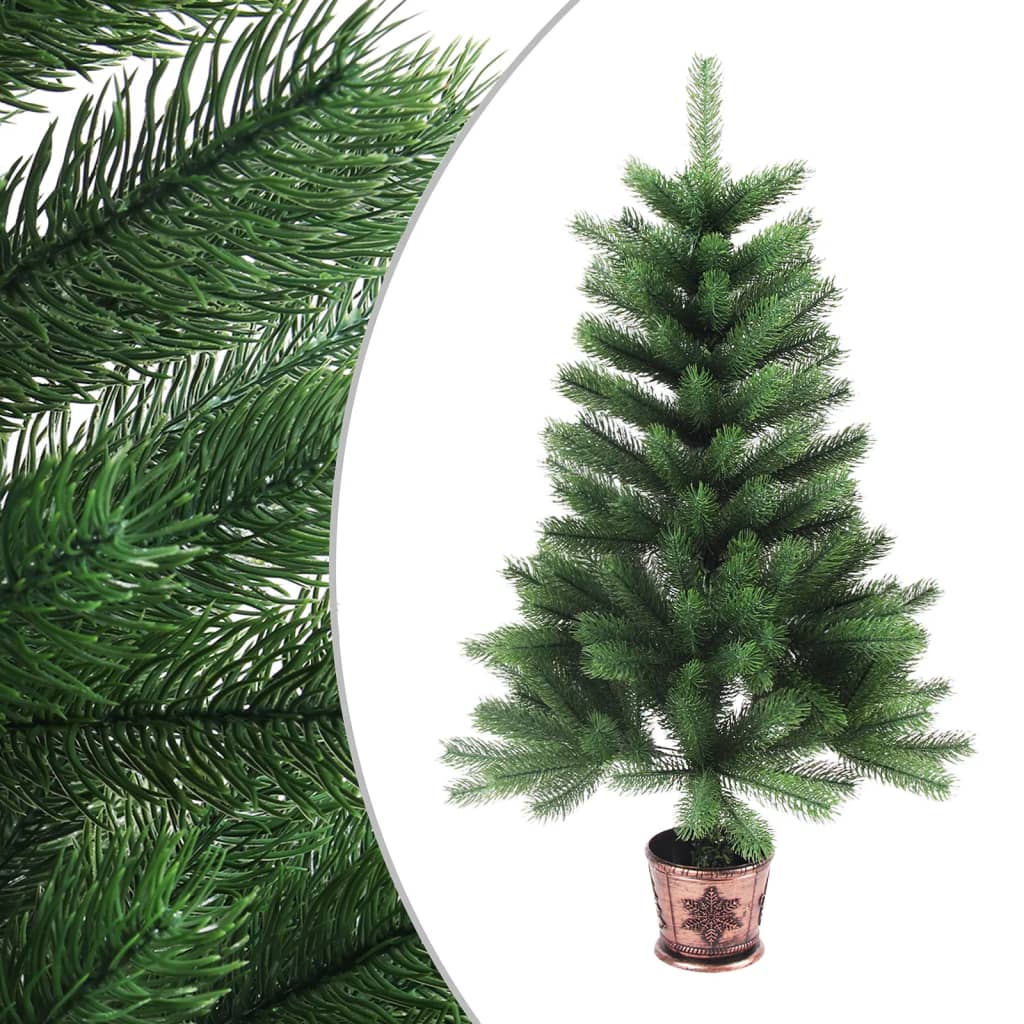 VidaXL Kunstkerstboom met verlichting en kerstballen 90 cm groen