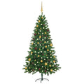 Vidaxl kunstkerstboom met verlichting en kerstballen 180 cm groen