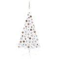 VidaXL Kunstkerstboom met verlichting en kerstballen half 120 cm wit