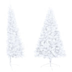 VidaXL Kunstkerstboom met verlichting en kerstballen half 150 cm wit