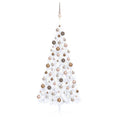 VidaXL Kunstkerstboom met verlichting en kerstballen half 180 cm wit