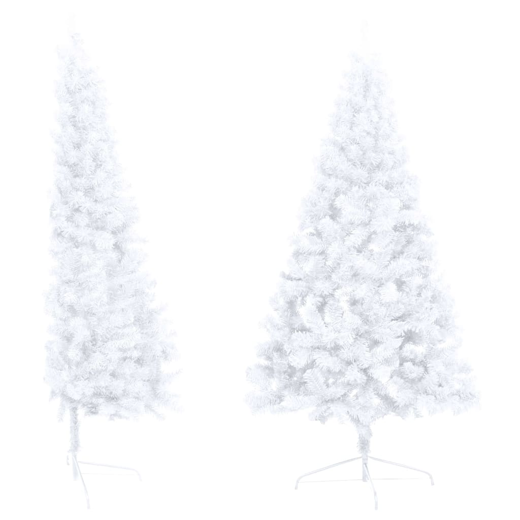 VidaXL Kunstkerstboom met verlichting en kerstballen half 210 cm wit