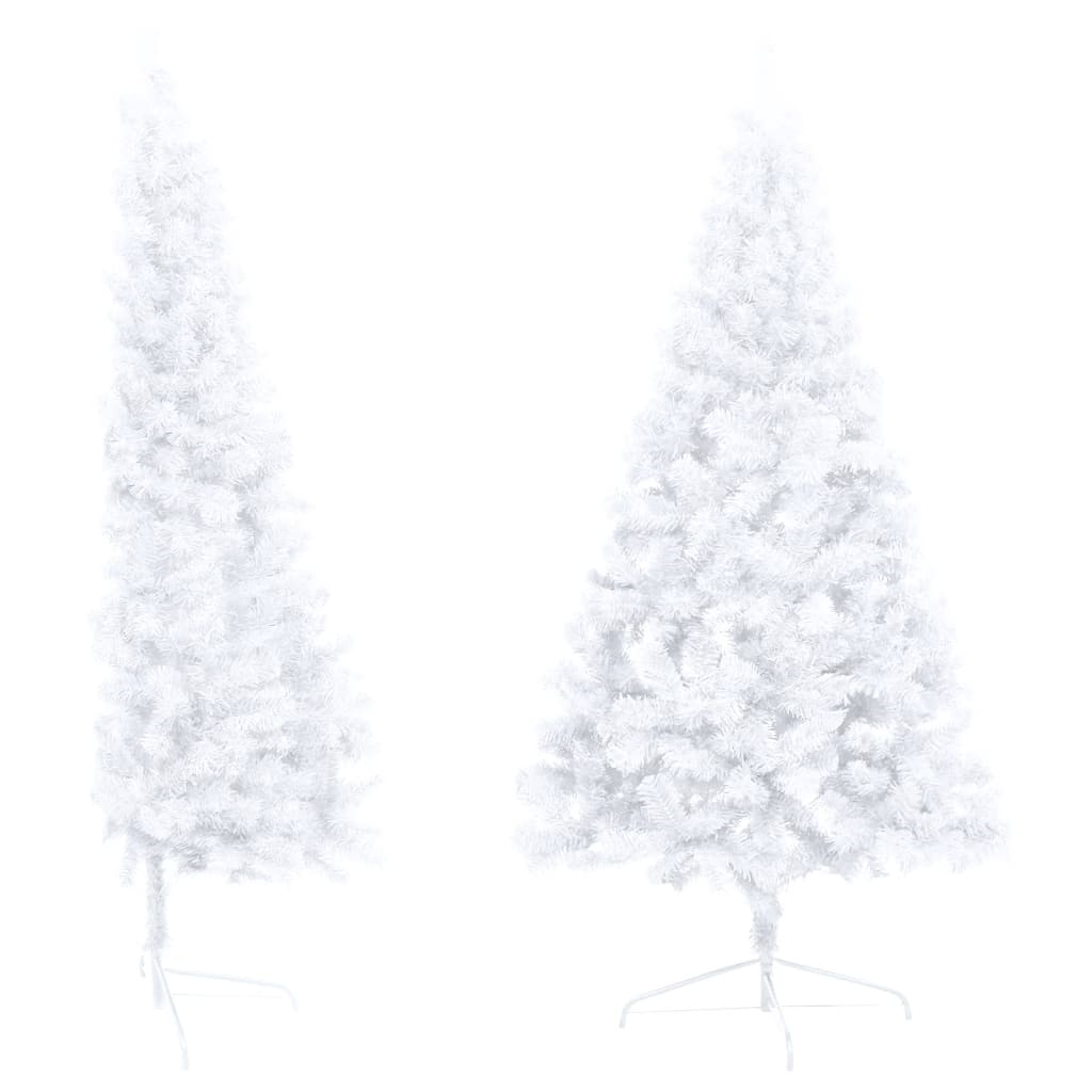 VidaXL Kunstkerstboom met verlichting en kerstballen half 240 cm wit