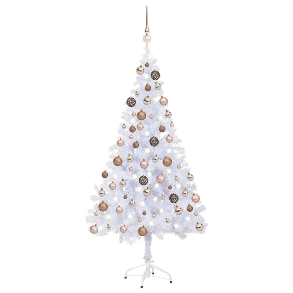 VidaXL Kunstkerstboom met verlichting en kerstballen 230 takken 120 cm