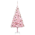 VidaXL Kunstkerstboom met verlichting en kerstballen 240 cm PVC roze