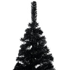 VidaXL Kunstkerstboom met verlichting en kerstballen 150 cm PVC zwart