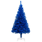 VidaXL Kunstkerstboom met verlichting en kerstballen 150 cm PVC blauw
