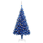 VidaXL Kunstkerstboom met verlichting en kerstballen 240 cm PVC blauw