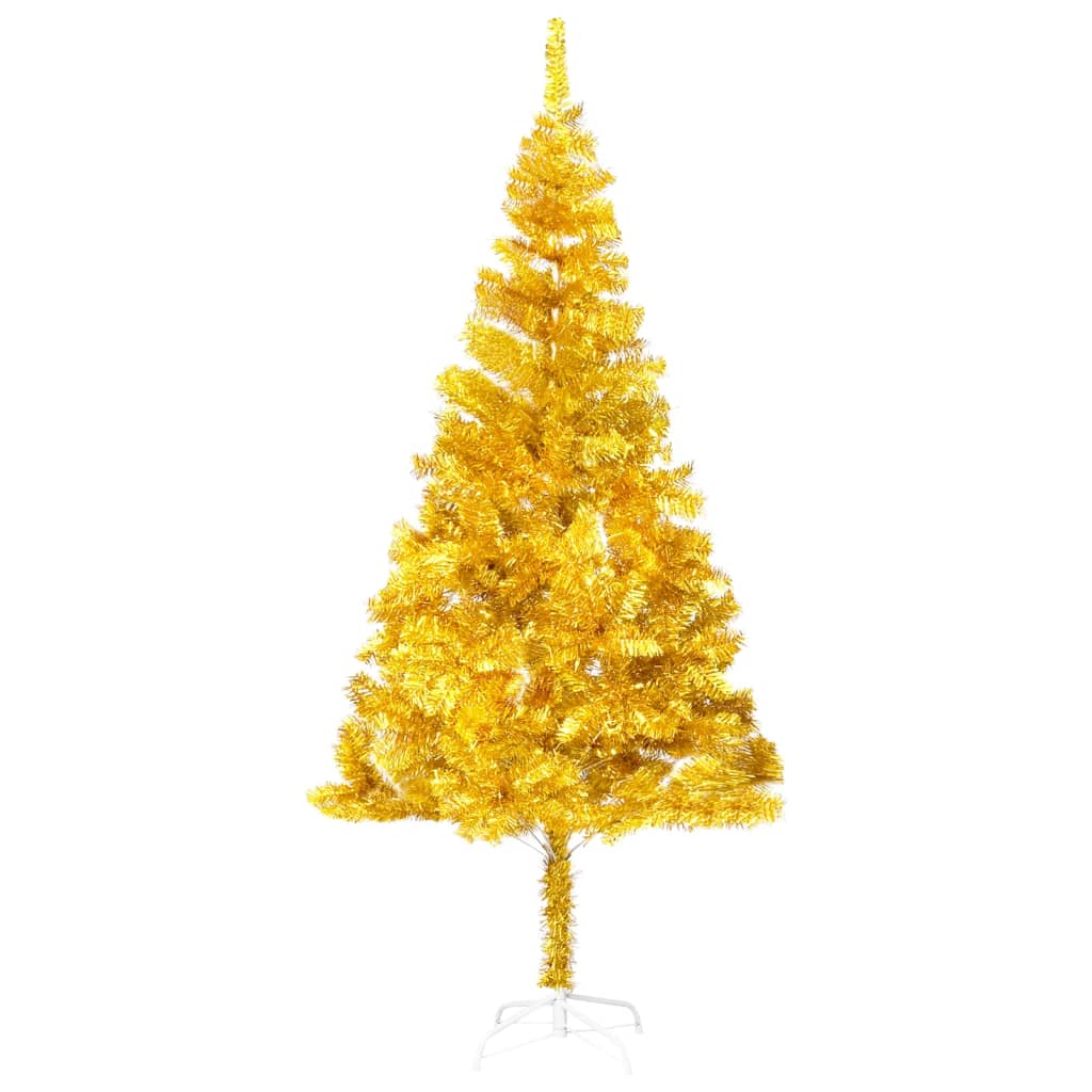 VidaXL Kunstkerstboom met verlichting en kerstballen 240 cm PET goud