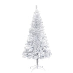 VidaXL Kunstkerstboom met verlichting en kerstballen 150 cm PET zilver