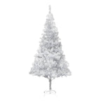 VidaXL Kunstkerstboom met verlichting en kerstballen 210 cm PET zilver