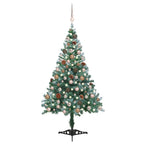 VidaXL Kunstkerstboom met verlichting ballen sneeuw dennenappel 150 cm