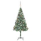 VidaXL Kunstkerstboom met verlichting kerstballen dennenappels 180 cm