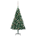 VidaXL Kunstkerstboom met verlichting en kerstballen 120 cm PVC groen